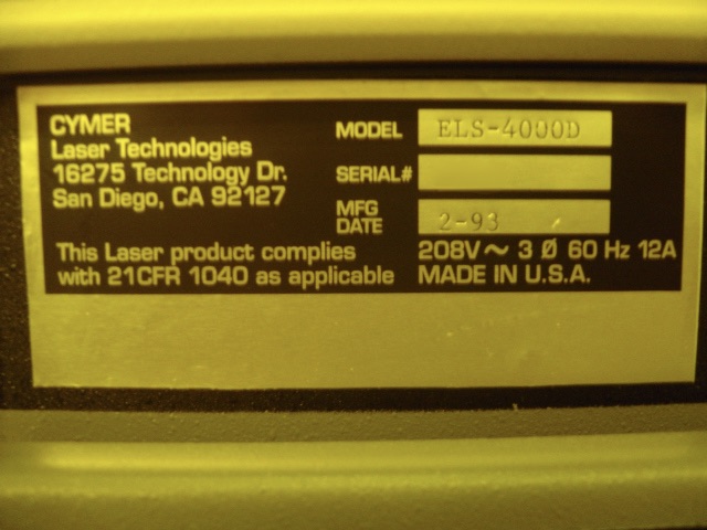 ASML / CYMER ELS-4000