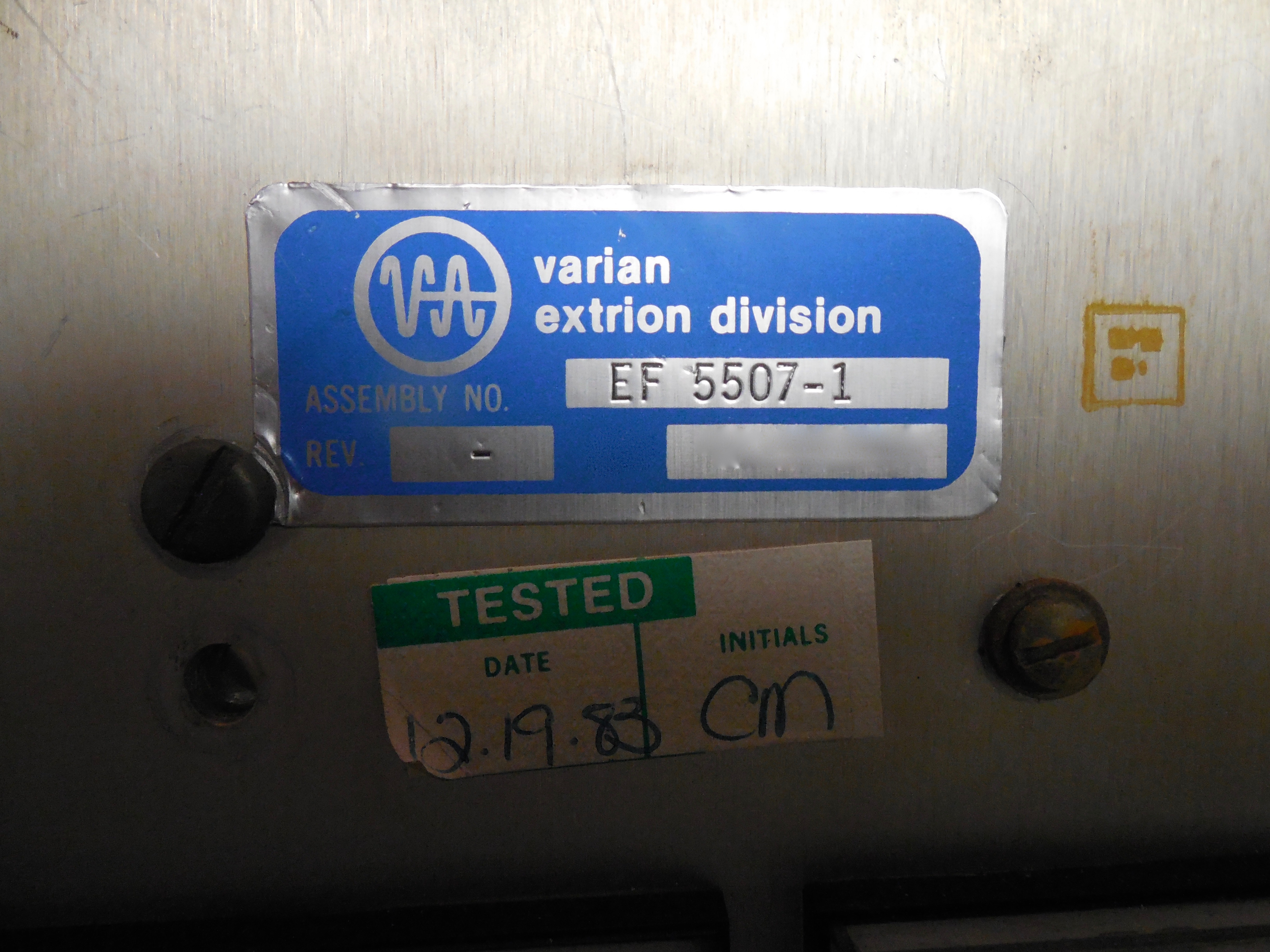 APPLIED MATERIALS (AMAT) / VARIAN EF 5507-1