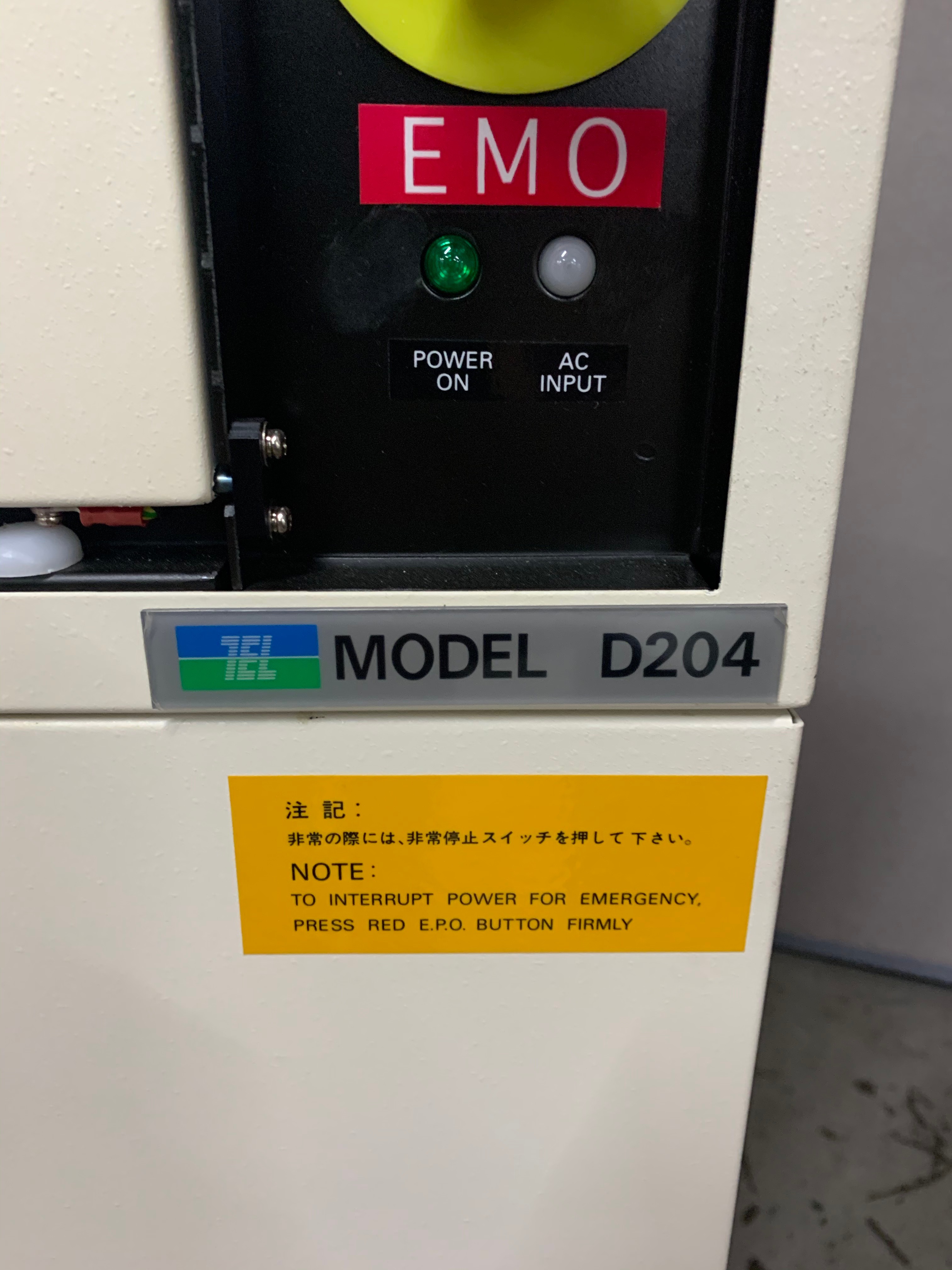 TEL / TOKYO ELECTRON D204 CHILLER